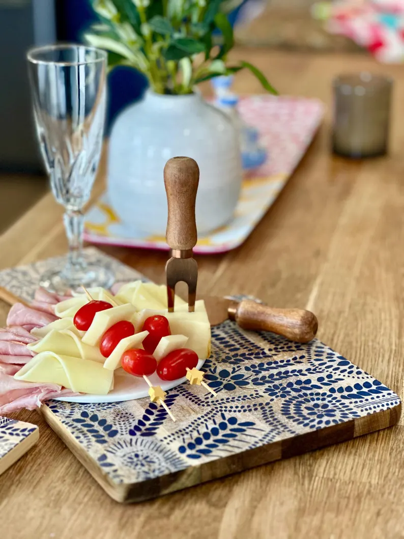 marimekko cheese board handmade